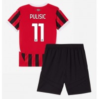 Camisa de time de futebol AC Milan Christian Pulisic #11 Replicas 1º Equipamento Infantil 2024-25 Manga Curta (+ Calças curtas)